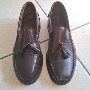 Johnson & Murphy Aristocraft Tassel Leather Loafers Mens 8  Dress Shoes Burgundy